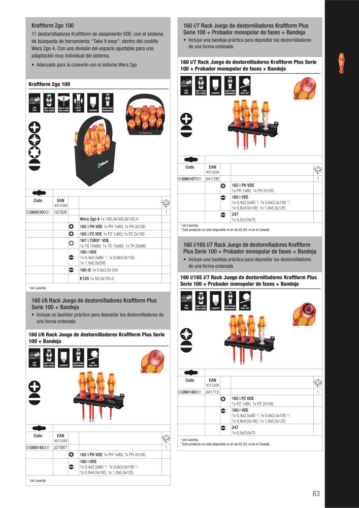 Catálogo principal de WERA NO.: 2638 - Page 63