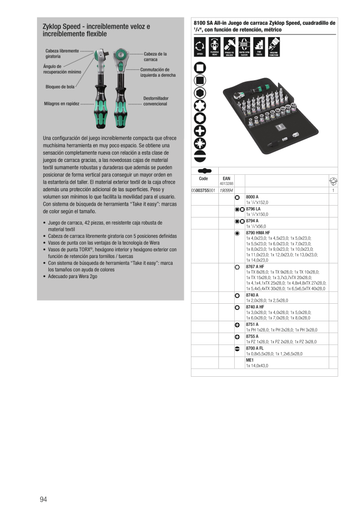 Catálogo principal de WERA NR.: 2638 - Pagina 94