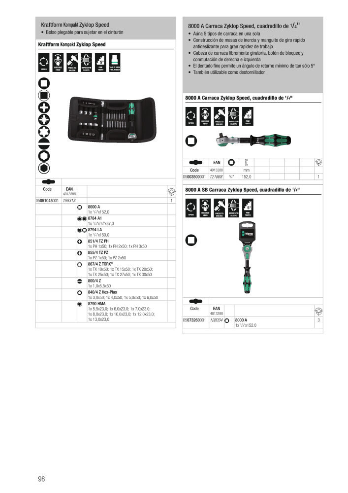 Catálogo principal de WERA NR.: 2638 - Pagina 98