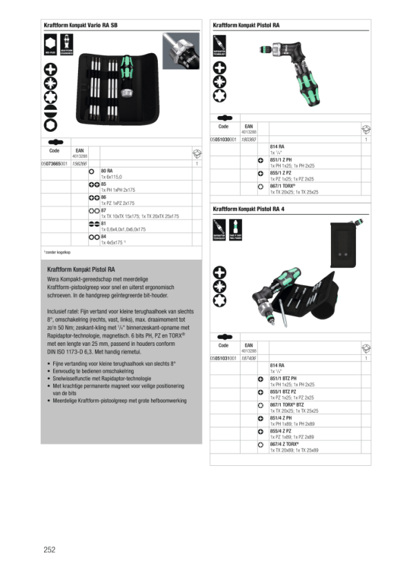 Wera Kraftform Kompakt Vario RA Vario-Ratschenschrauber mit 6 Klingen 05073665001