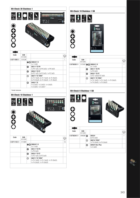 Wera Bit-Check 6 Impaktor 1 Bit-Sortiment 05057695001