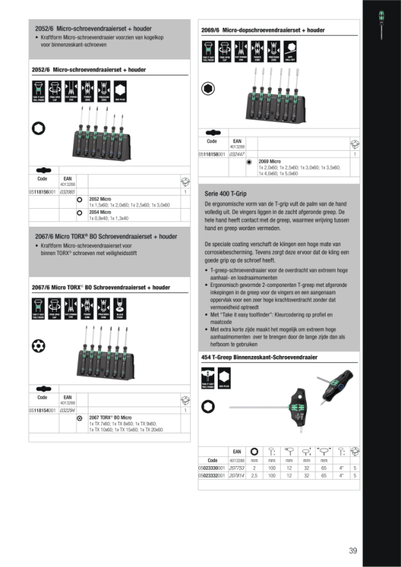 Wera 2035/6 A Elektroniker-Schraubendrehersatz + Rack 05118150001