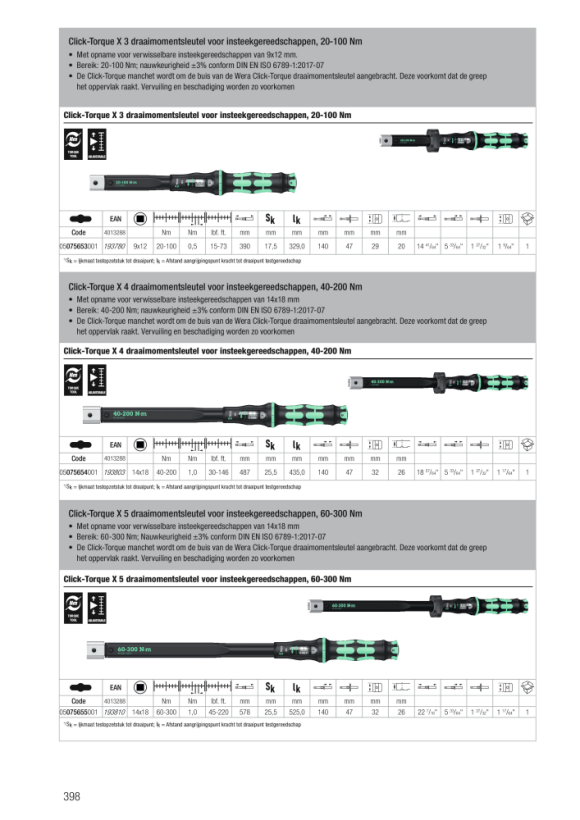 Wera Click-Torque X 3 Drehmomentschlüssel für Einsteckwerkzeuge 05075653001