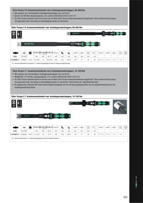 Wera Click-Torque X 3 Drehmomentschlüssel für Einsteckwerkzeuge 05075653001