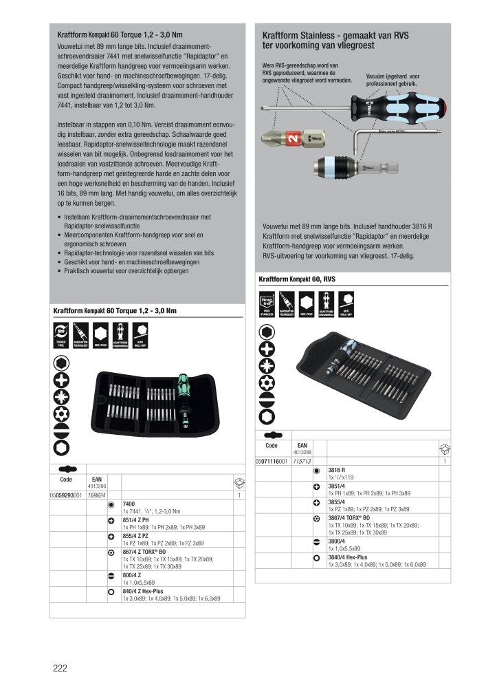 WERA hoofdcatalogus Č. 2641 - Strana 222