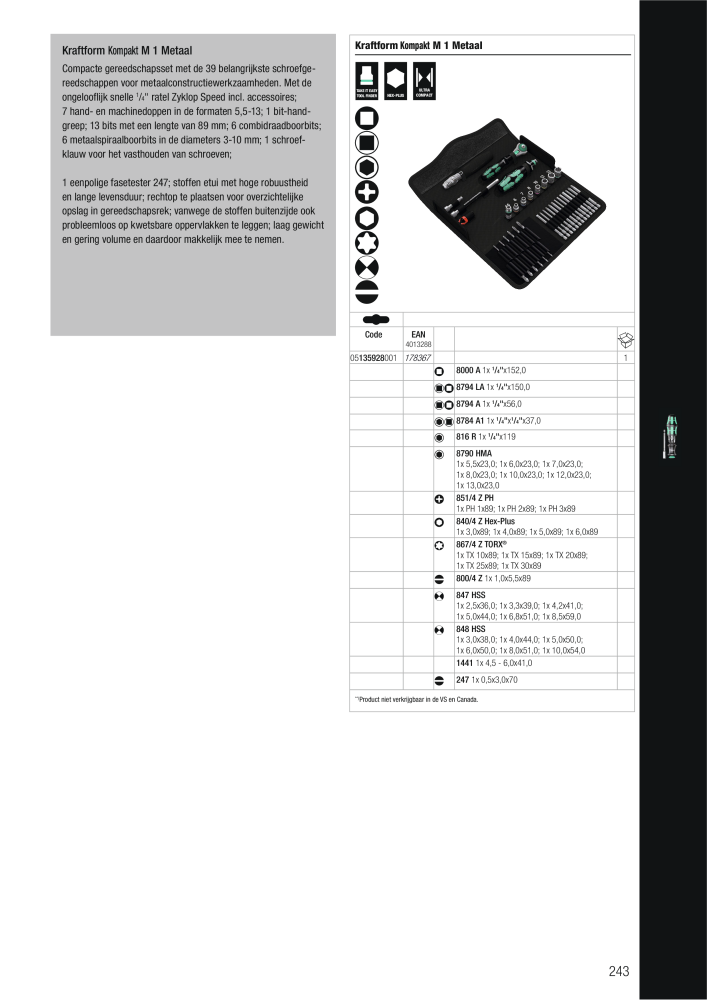 WERA hoofdcatalogus NR.: 2641 - Side 243