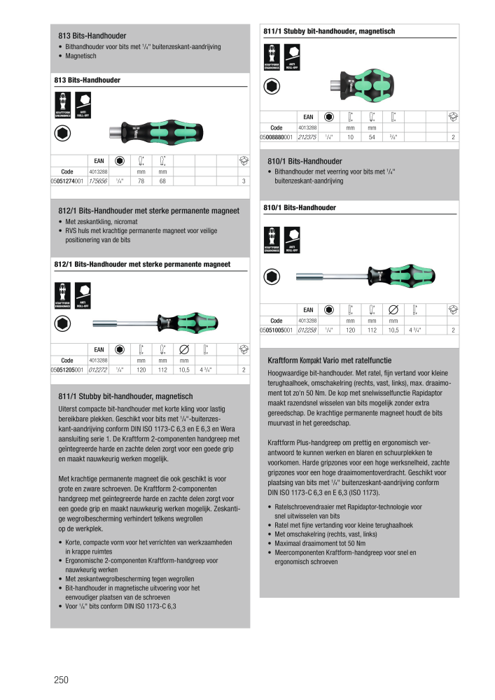 WERA hoofdcatalogus NO.: 2641 - Page 250