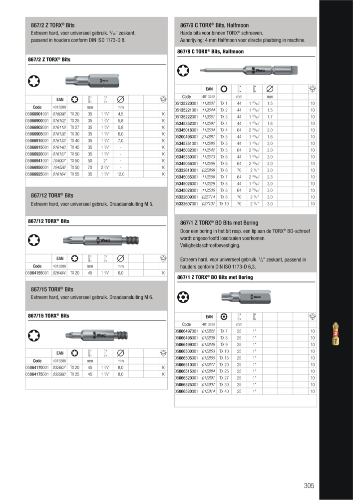 WERA hoofdcatalogus NR.: 2641 - Strona 305