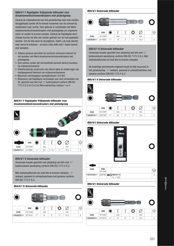 WERA hoofdcatalogus NO.: 2641 - Page 331