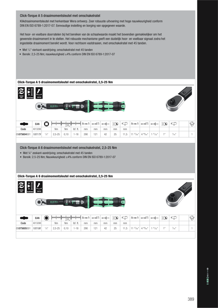 WERA hoofdcatalogus Č. 2641 - Strana 389