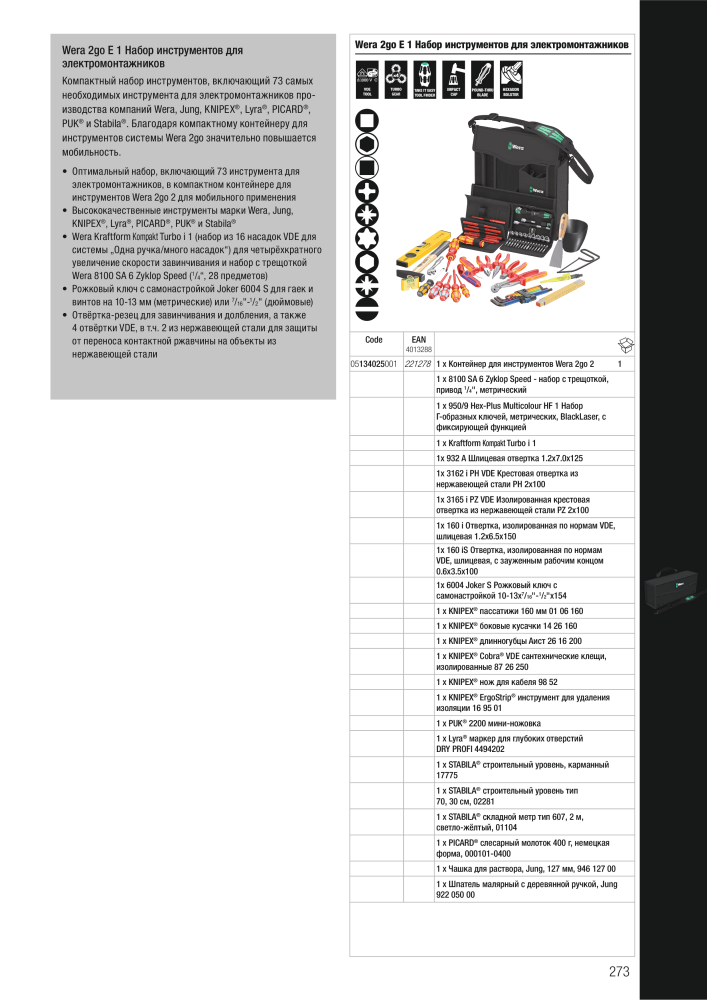 основной каталог WERA Nb. : 2643 - Page 273