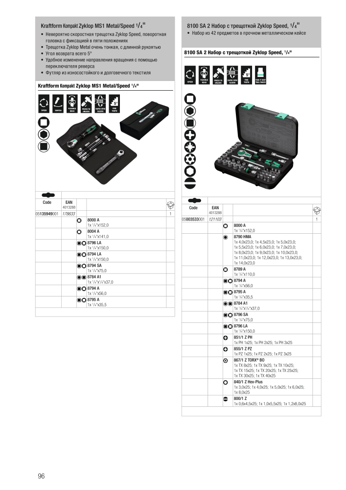 основной каталог WERA NR.: 2643 - Seite 96