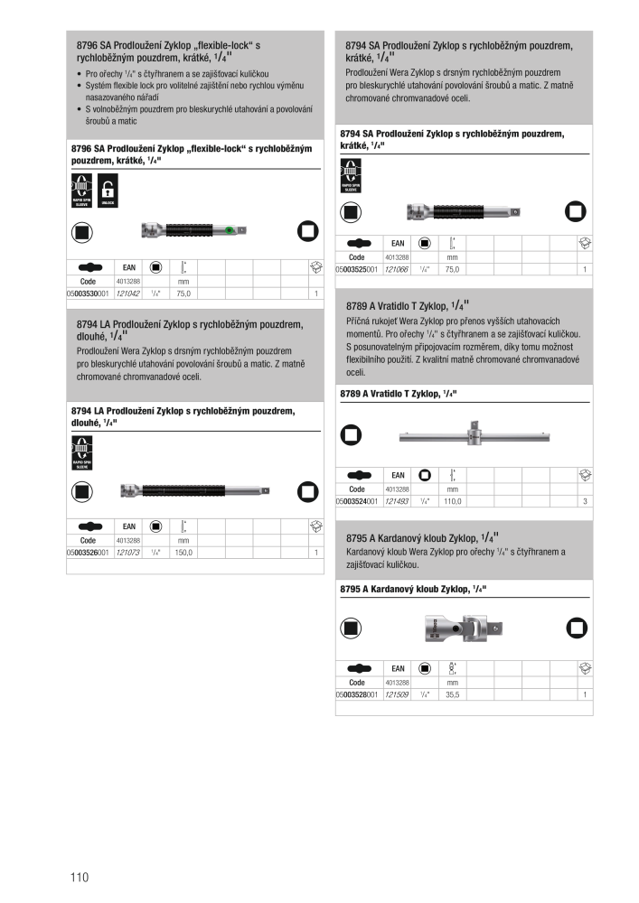 Hlavní katalog WERA NR.: 2644 - Strona 110