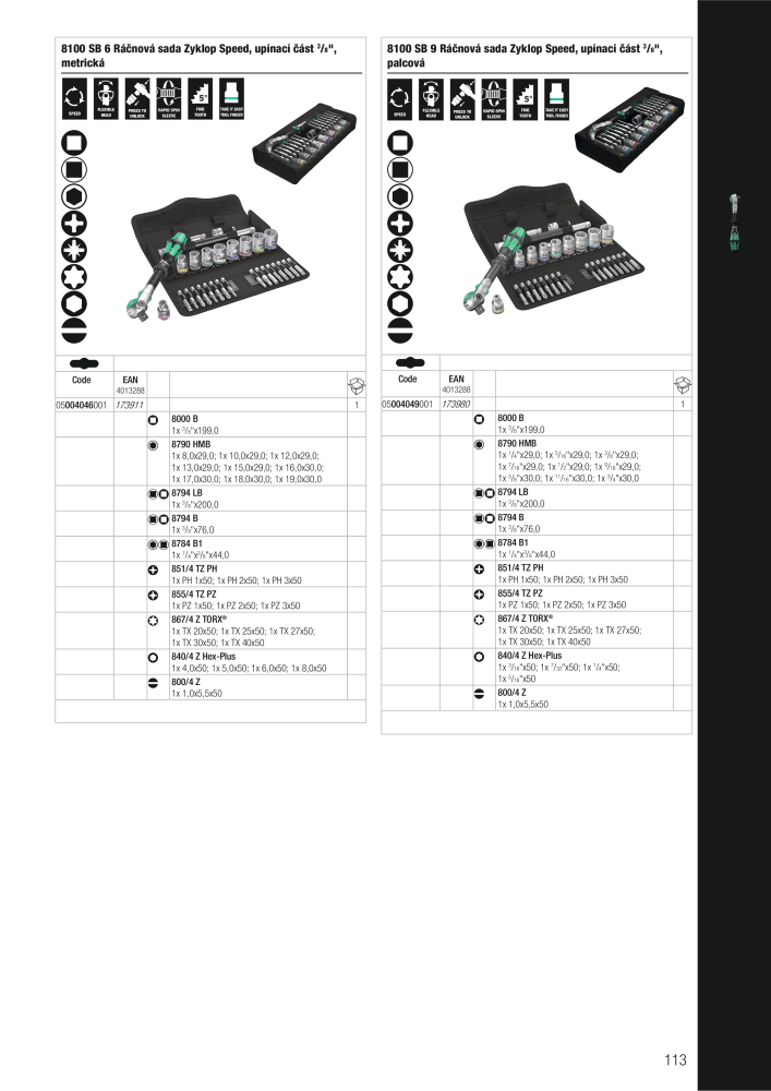Hlavní katalog WERA NR.: 2644 - Seite 113