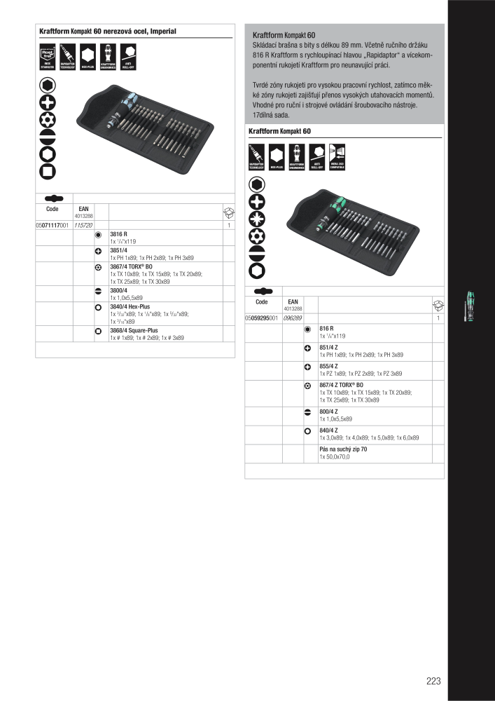 Hlavní katalog WERA NR.: 2644 - Seite 223