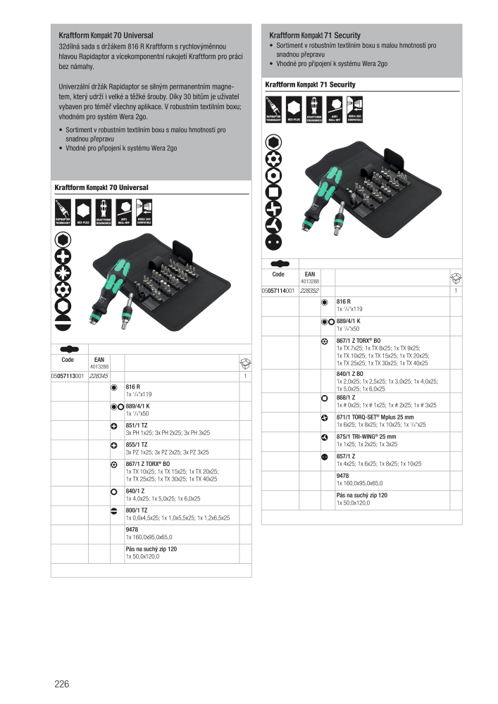 Hlavní katalog WERA Č. 2644 - Strana 226