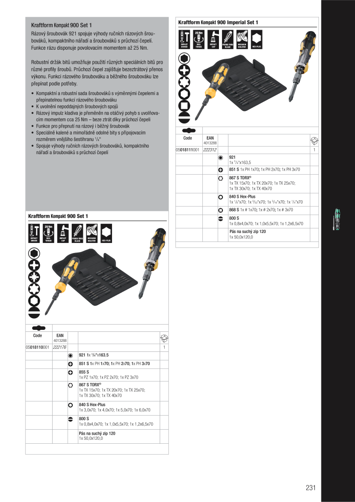 Hlavní katalog WERA NR.: 2644 - Strona 231