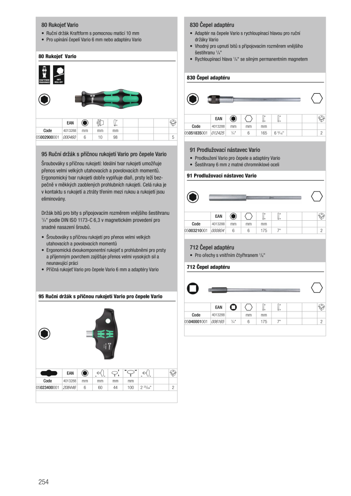 Hlavní katalog WERA NEJ.: 2644 - Sida 254