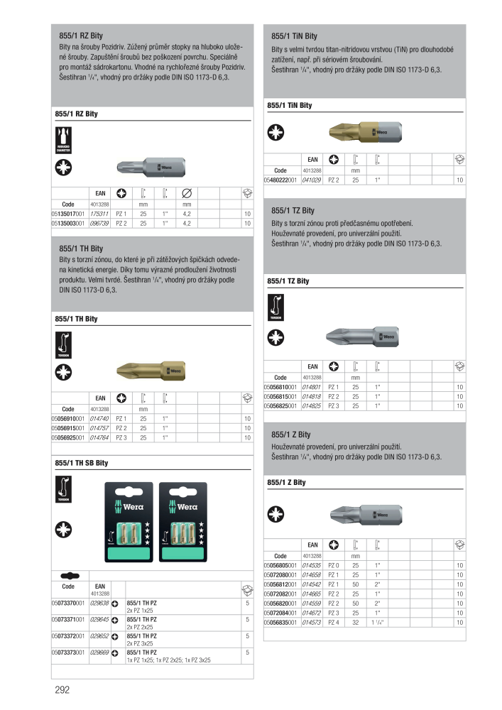 Hlavní katalog WERA NR.: 2644 - Side 292