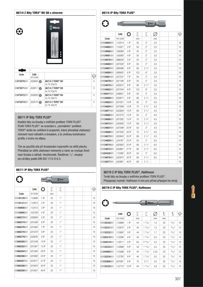 Hlavní katalog WERA NR.: 2644 - Strona 307
