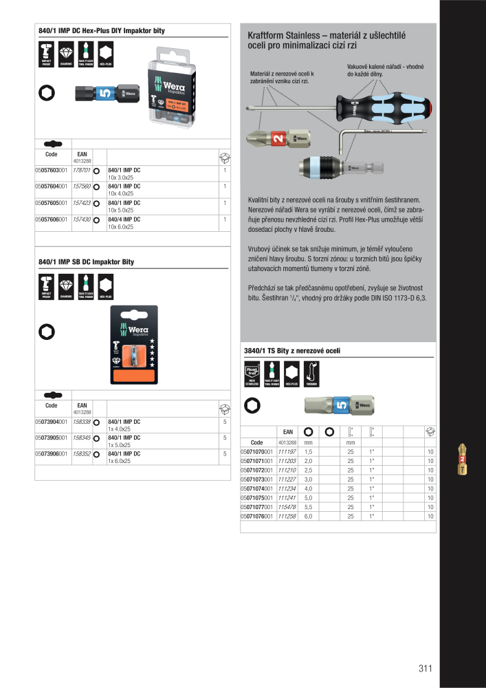 Hlavní katalog WERA NR.: 2644 - Seite 311
