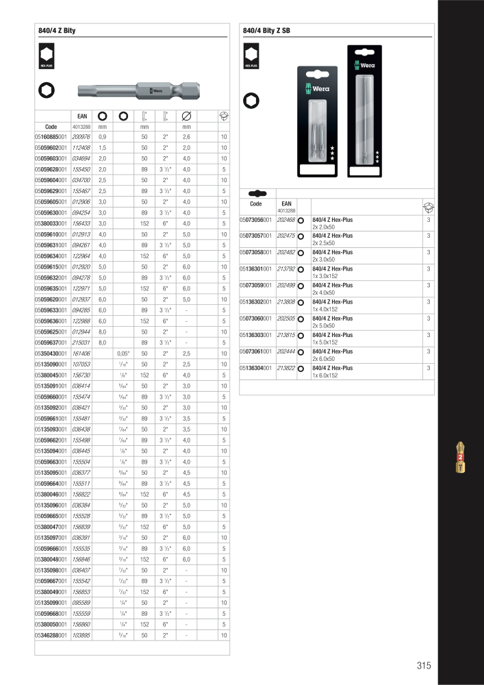 Hlavní katalog WERA NR.: 2644 - Pagina 315