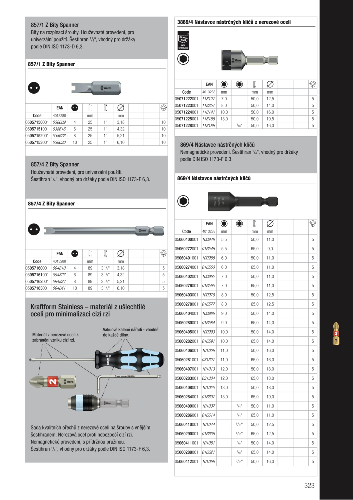 Hlavní katalog WERA NR.: 2644 - Seite 323