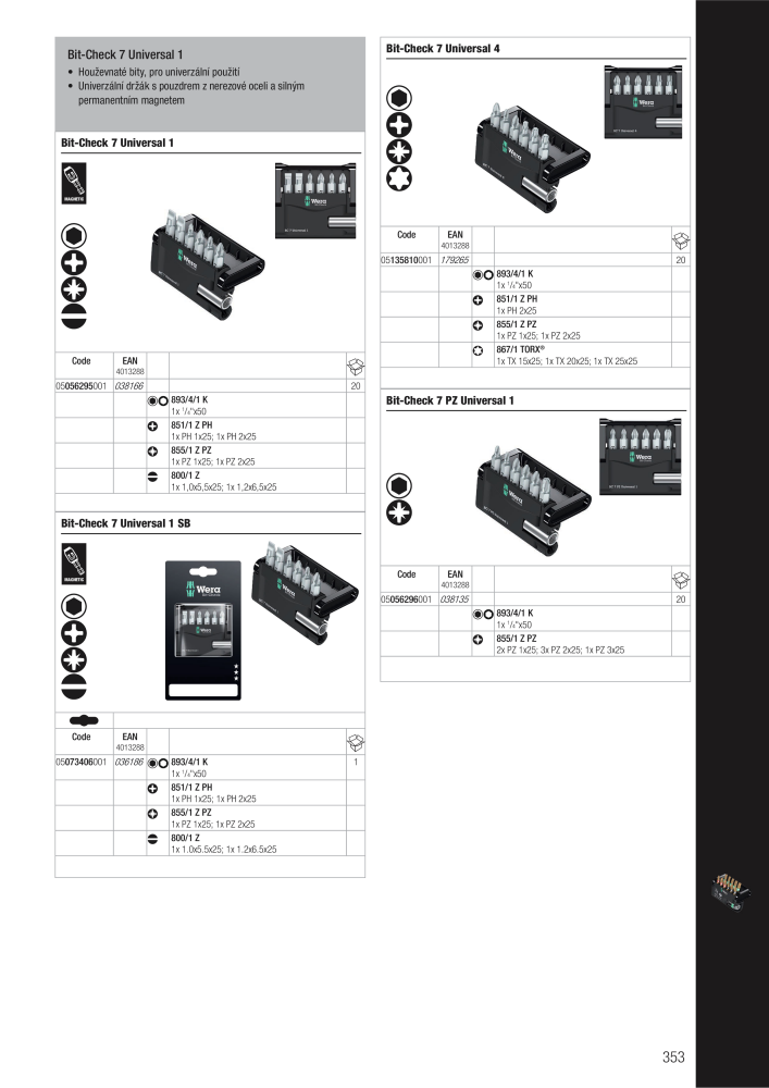 Hlavní katalog WERA NR.: 2644 - Side 353