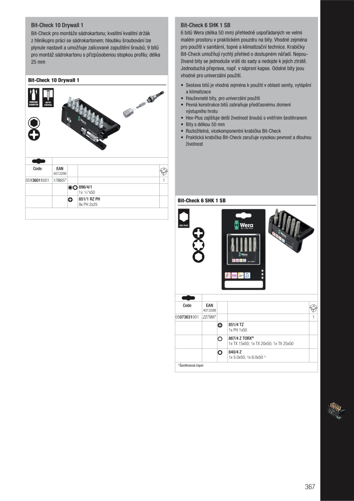 Hlavní katalog WERA NR.: 2644 - Strona 367