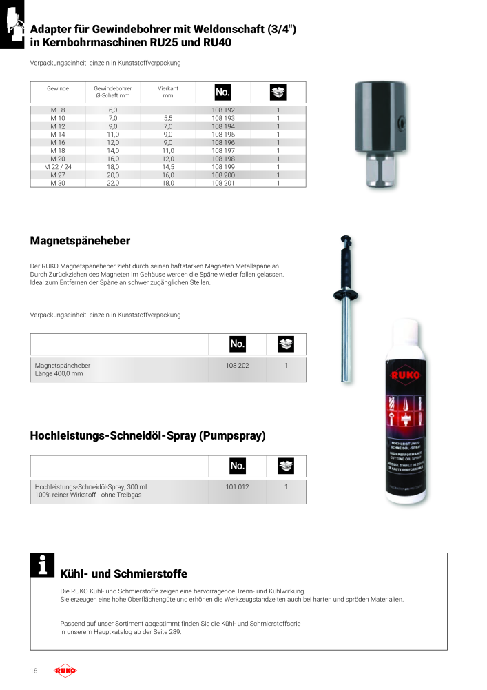 RUKO Magnet Bohrmaschinen, Kernbohrmaschinen NR.: 288 - Seite 18