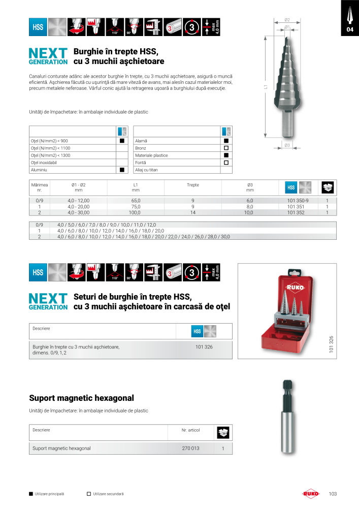 Principalele instrumente de precizie ale catalogului Ruko Nb. : 292 - Page 103