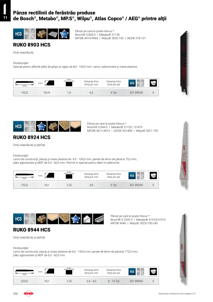 Principalele instrumente de precizie ale catalogului Ruko Nº: 292 - Página 266