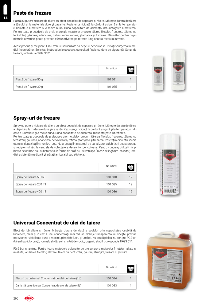 Principalele instrumente de precizie ale catalogului Ruko Nº: 292 - Página 290