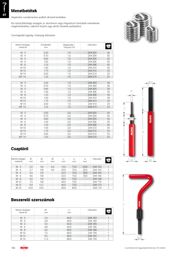 Ruko főkatalógus precíziós szerszámok Nb. : 298 - Page 186