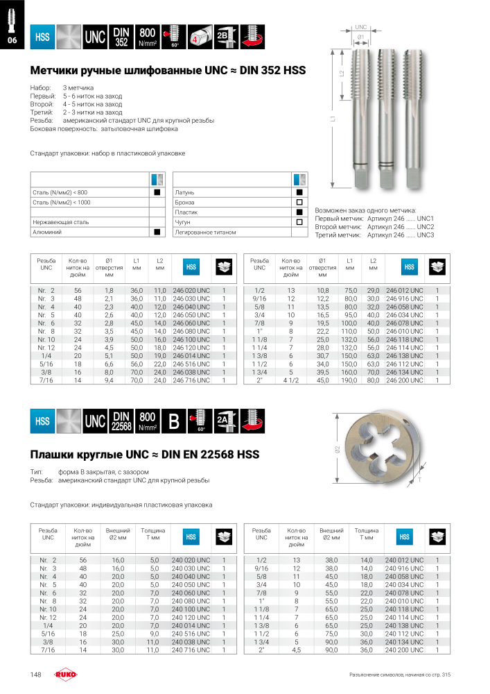 Основной каталог прецизионных инструментов Руко Nº: 299 - Página 148
