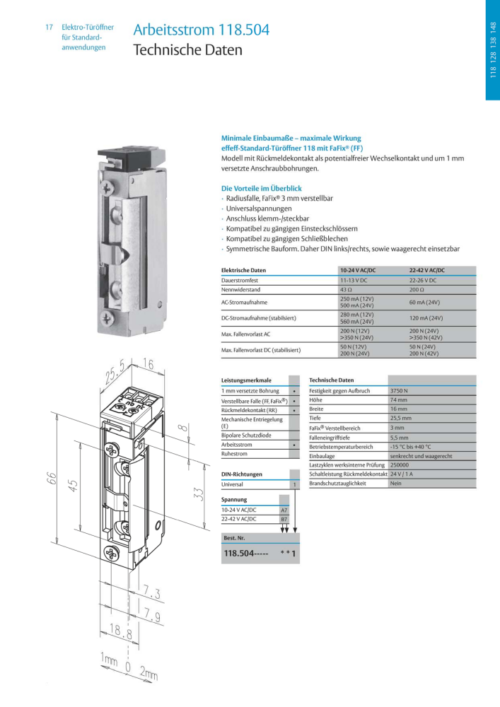 ASSA ABLOY Elektro-Türöffner NR.: 318 - Seite 17