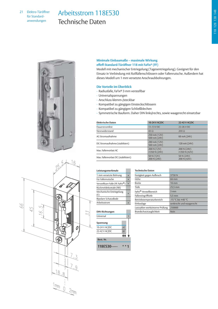 ASSA ABLOY Elektro-Türöffner NR.: 318 - Seite 21