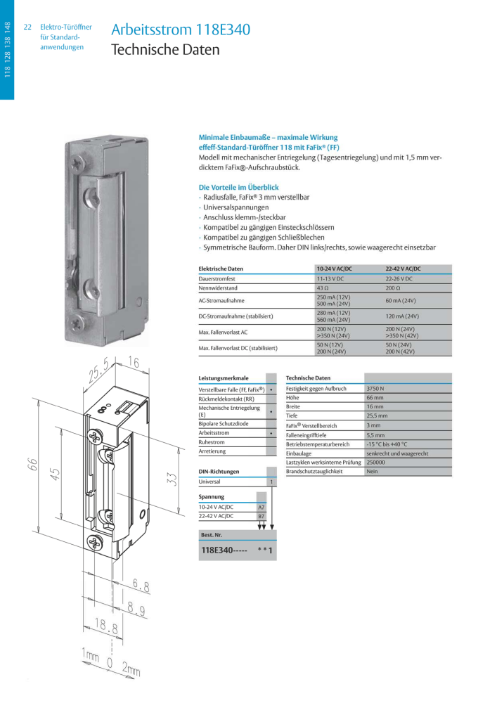 ASSA ABLOY Elektro-Türöffner NR.: 318 - Seite 22