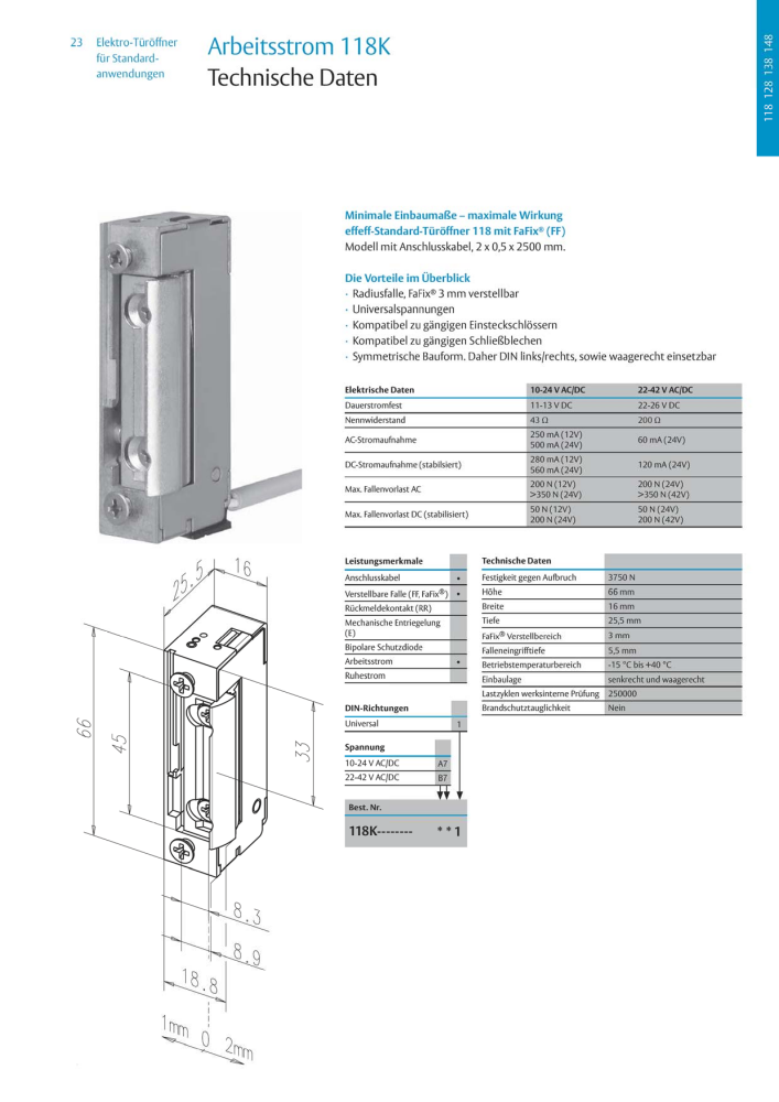 ASSA ABLOY Elektro-Türöffner NR.: 318 - Seite 23