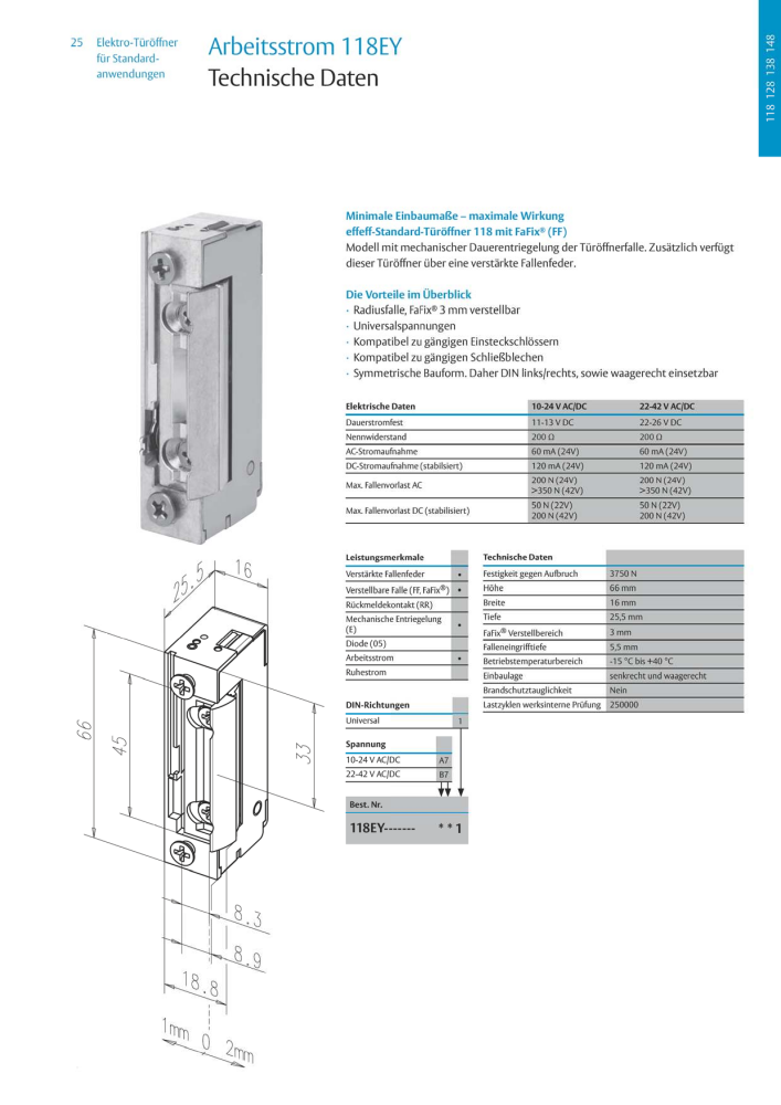 ASSA ABLOY Elektro-Türöffner NR.: 318 - Seite 25