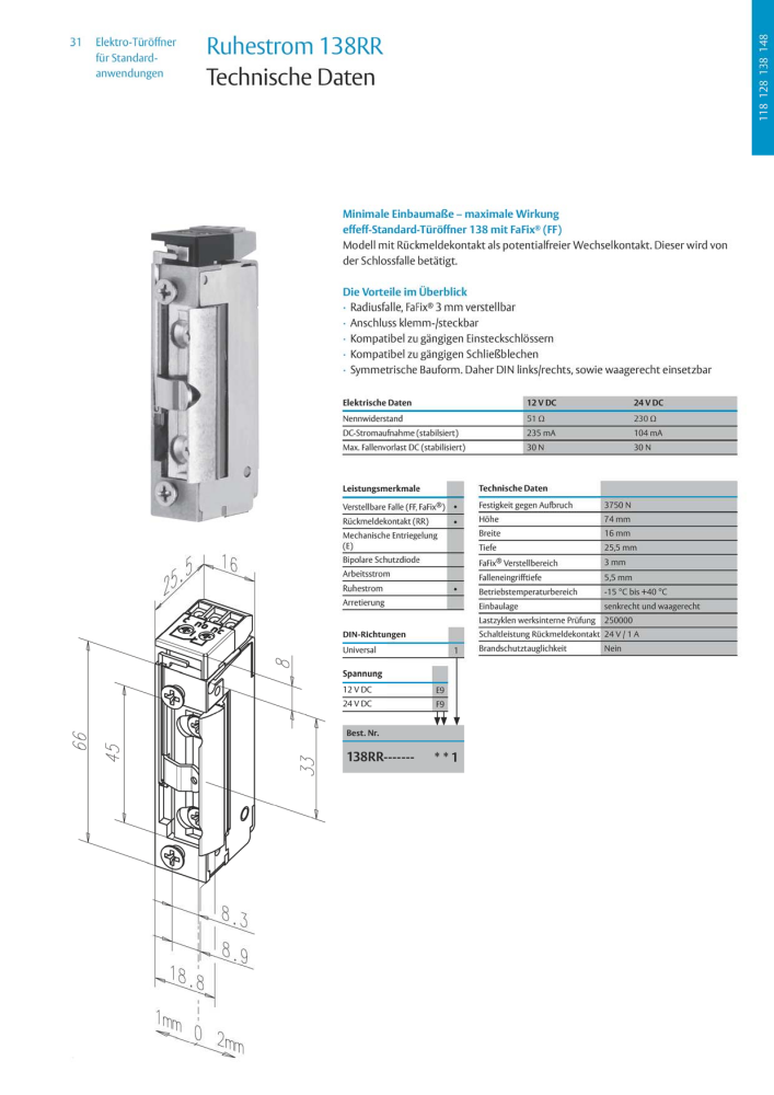 ASSA ABLOY Elektro-Türöffner NR.: 318 - Seite 31