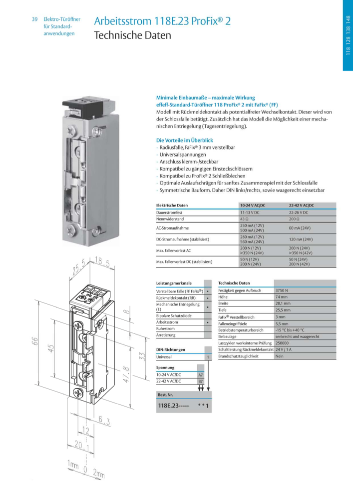 ASSA ABLOY Elektro-Türöffner NR.: 318 - Seite 39