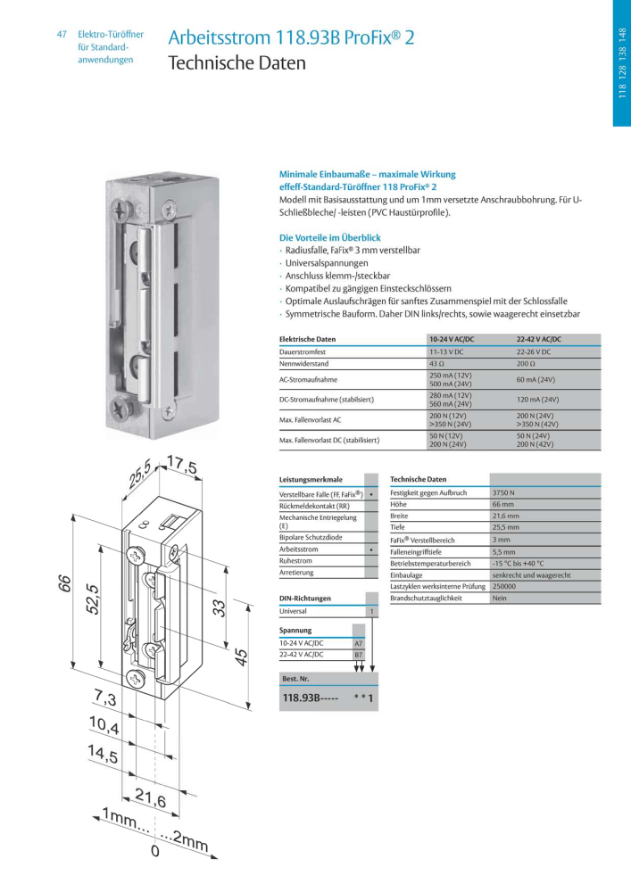 ASSA ABLOY Elektro-Türöffner NR.: 318 - Seite 47