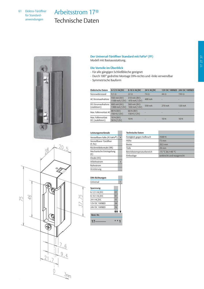 ASSA ABLOY Elektro-Türöffner NR.: 318 - Seite 61