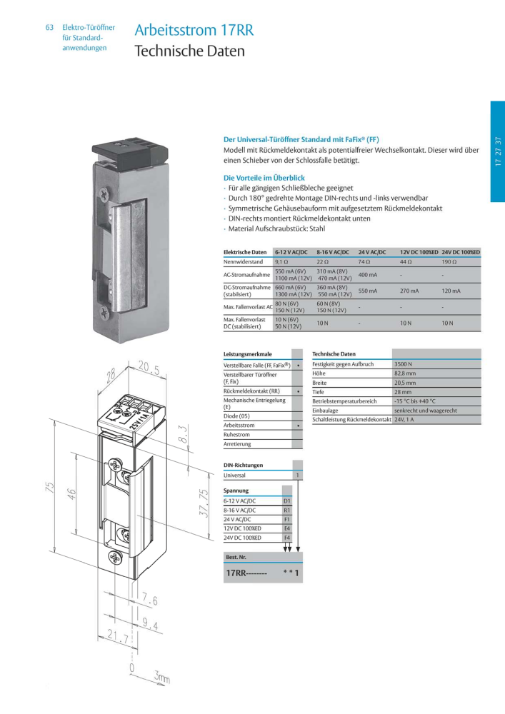 ASSA ABLOY Elektro-Türöffner NR.: 318 - Seite 63