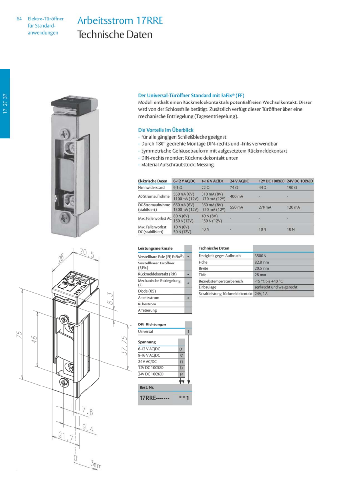 ASSA ABLOY Elektro-Türöffner NR.: 318 - Seite 64