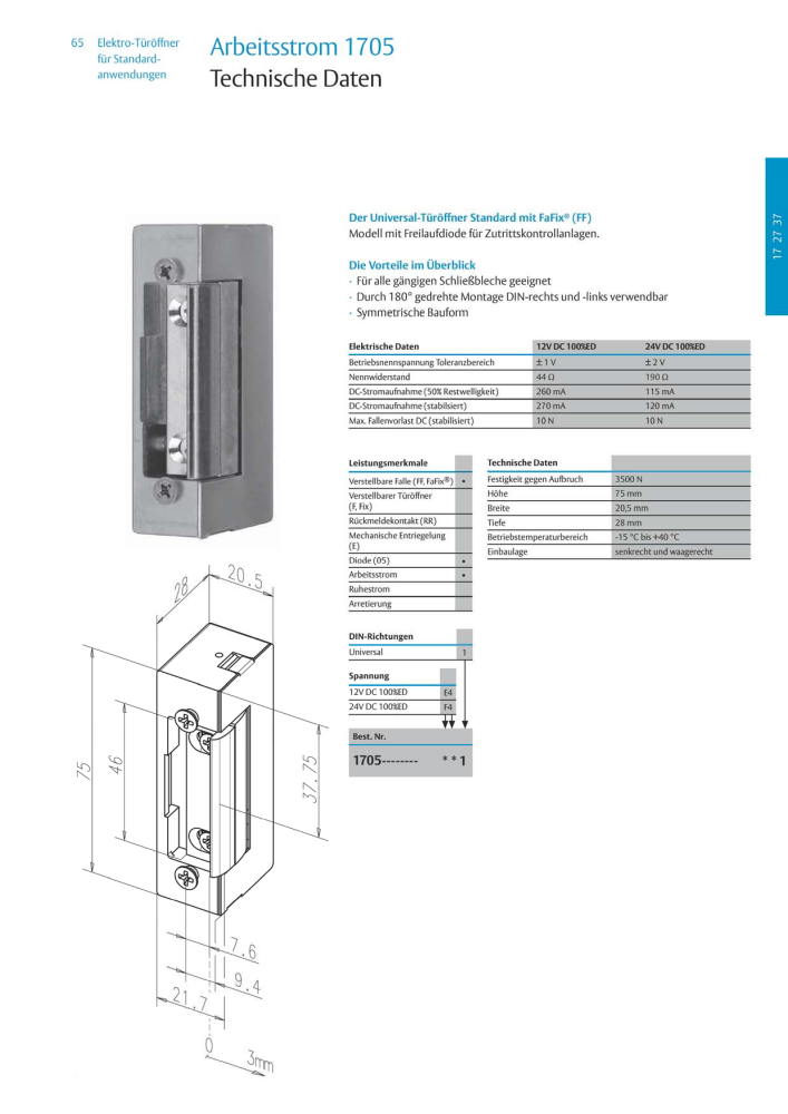 ASSA ABLOY Elektro-Türöffner NR.: 318 - Seite 65