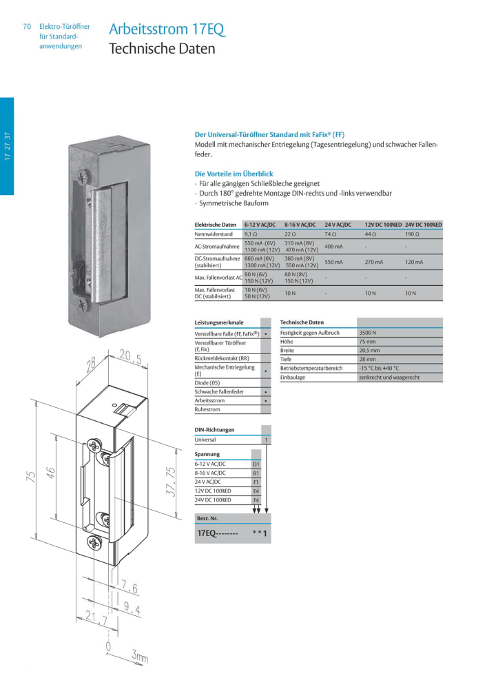 ASSA ABLOY Elektro-Türöffner NR.: 318 - Seite 70