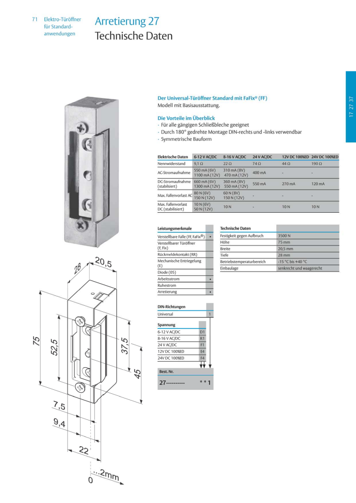 ASSA ABLOY Elektro-Türöffner NR.: 318 - Seite 71