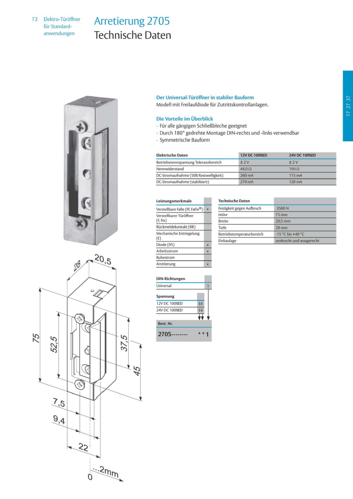 ASSA ABLOY Elektro-Türöffner NR.: 318 - Seite 73